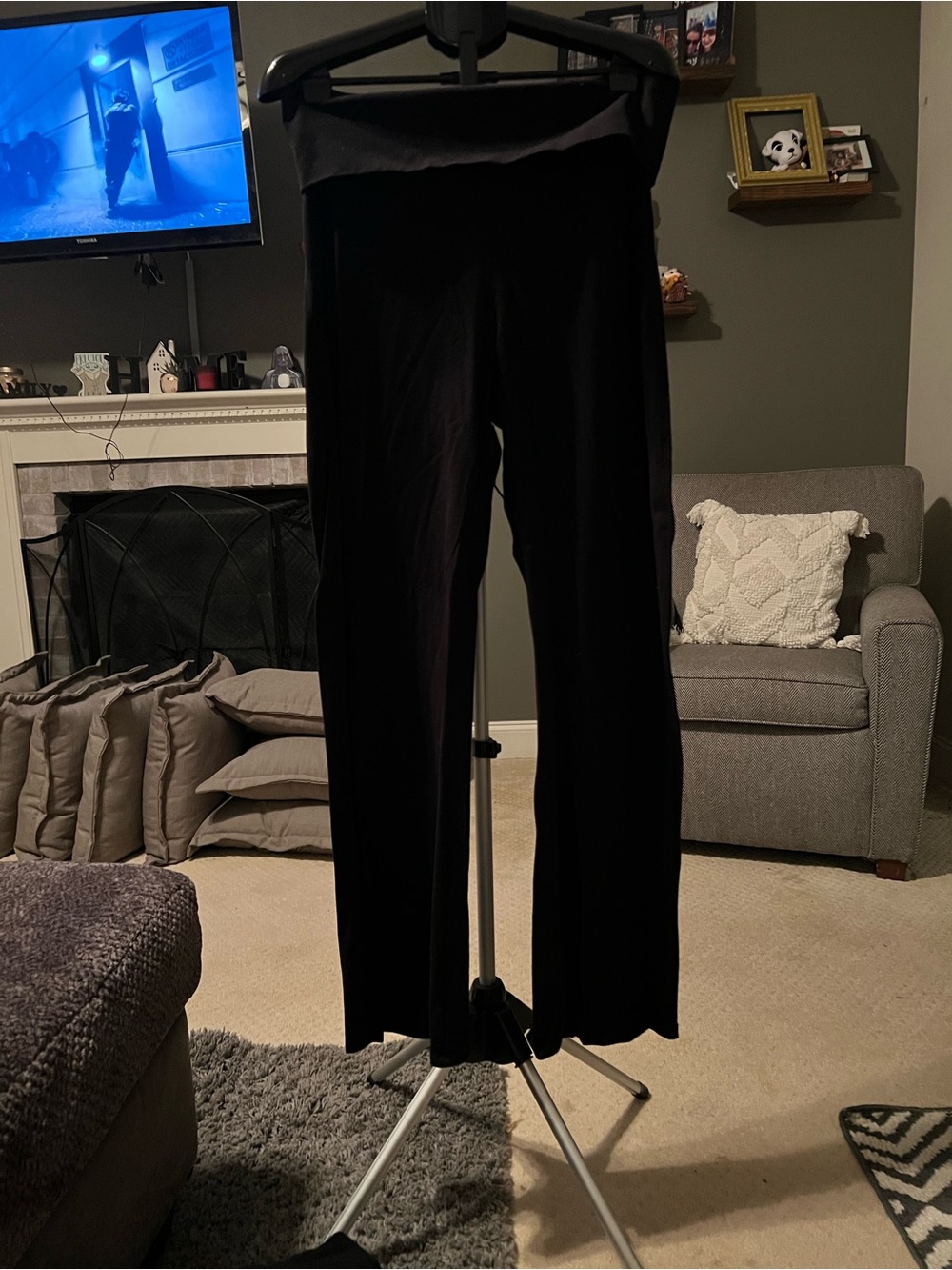 Black High-Waist Wide-Leg Women's Leggings